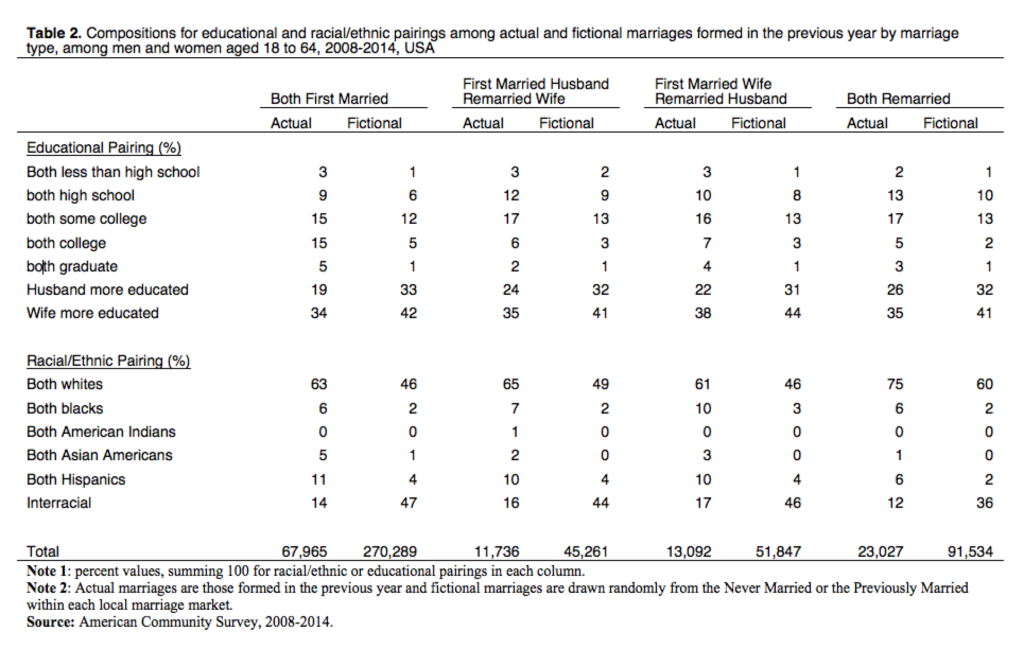 marriage market : radical/ethnic pairing